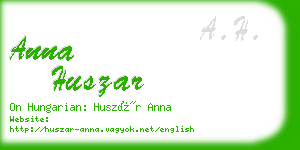 anna huszar business card